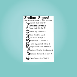Zodiac Signs