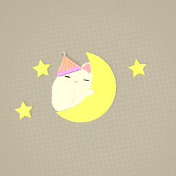 sleepy cat on the moon