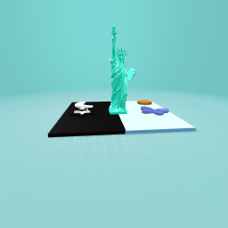 Night and dark statue of liberty