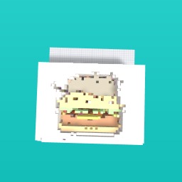 Pusheen on burger