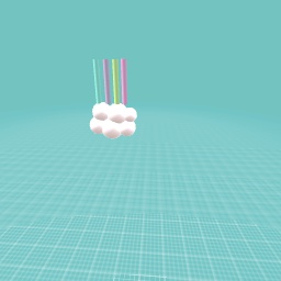 Cloud with rainbow light coming out