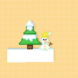 Tree and snowman in le snow~ (BlOcKeR)