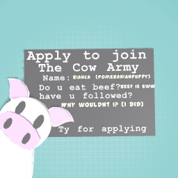 Application to join the Cow Army