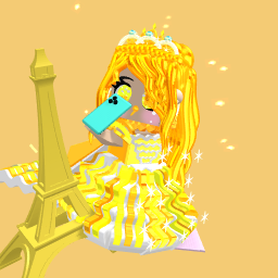Gold girl in paris