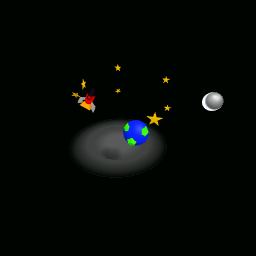 i make rocket,Earth and moon