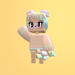 Pastel baby coloured girl :3
