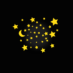 Stars and one moon