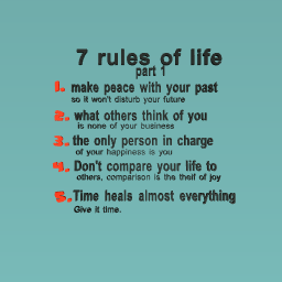 7 rules of life part 1