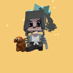 Little girl with her dog