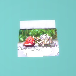 A turtle eating a strawberry