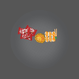 Kitkat + pizza+sushi meal