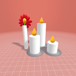 Candles and a flower