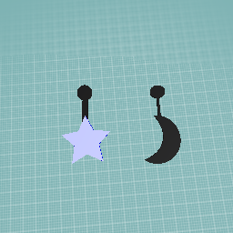 Star and moon ear rings