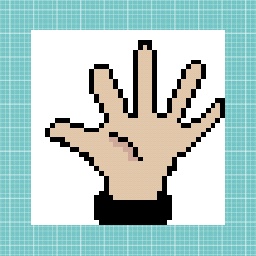 Realistic Pixel hand