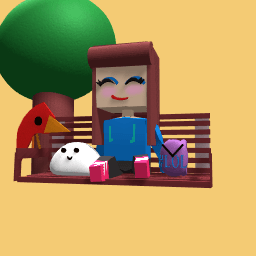 Girl with pet marshmello