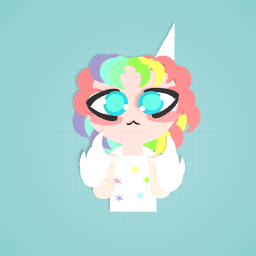 unicorn girl imade it using onley flate shapes not andy drawing ! for real