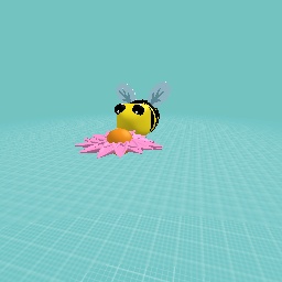 Cute bee and flower