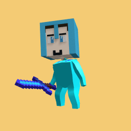 Steve with a sword