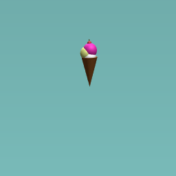 The mango,strawberry and vinilla cone with a cherry on top!