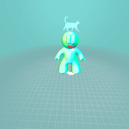 Man with a cats on his head