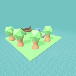 A park with a fountain