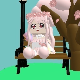 Cute cherry blossom girl