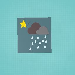 Rainy clouds and broken star