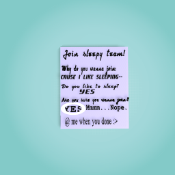 why i wanna join the sleepy team :D