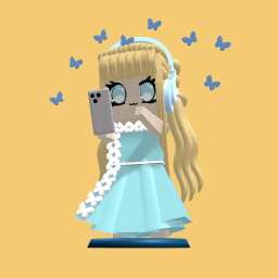 Cute girl listening to music