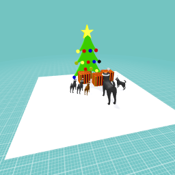 dogs opening presents