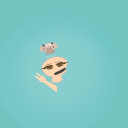 free hair with peace sign and face with head base