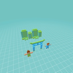 Blue and green town