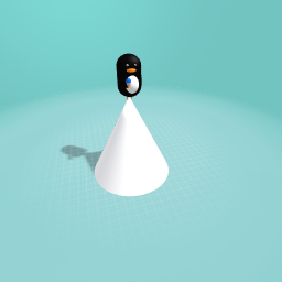 Pinguin eating ice cream