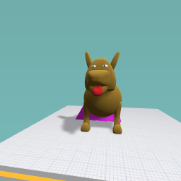 A dog with a dress on