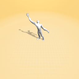 man reaching up high