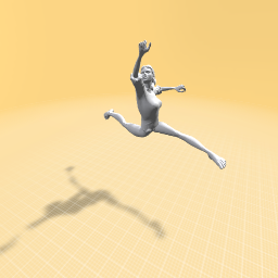 Ballet dancer in splits in mid air