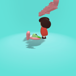 A girl that adopts a cute baby blob