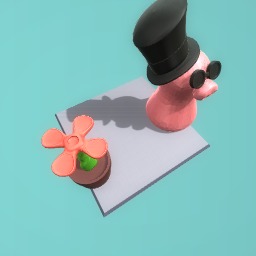 pig toy and flower