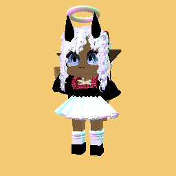 Little demon and angel girl