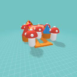 Cat and mushroom garden