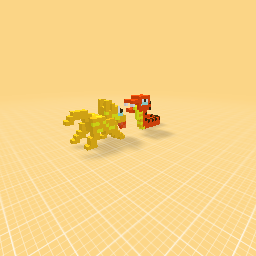 Red snake and yellow dog playing!!