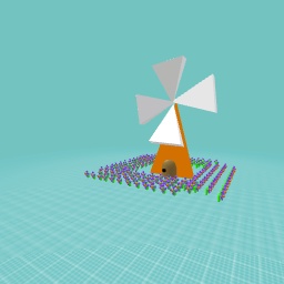windmill with flowers