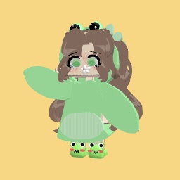 cute girl and frogy girl