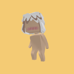 Brown and white hair with blush