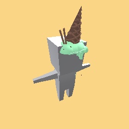 mint choco chip ice cream melting hat