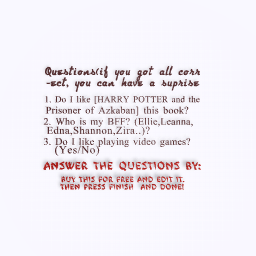 Questions for having surprise!