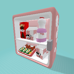 Mini fridge with food