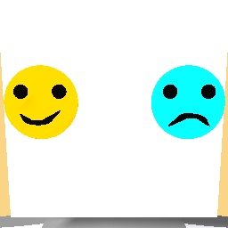 Happy and sad eyes