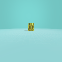 Solid gold robot head with hat