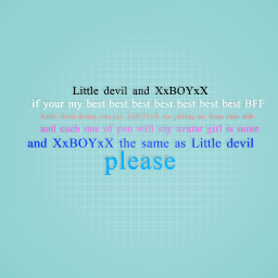 please Little devil and XxBOYxX